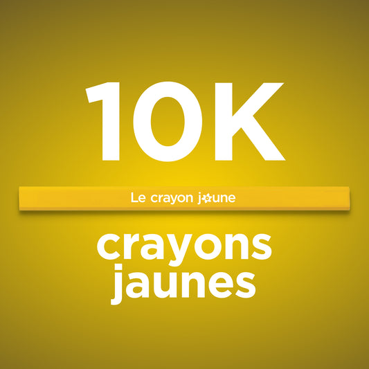 10 000 crayons jaunes Construction. 1,92$/unité