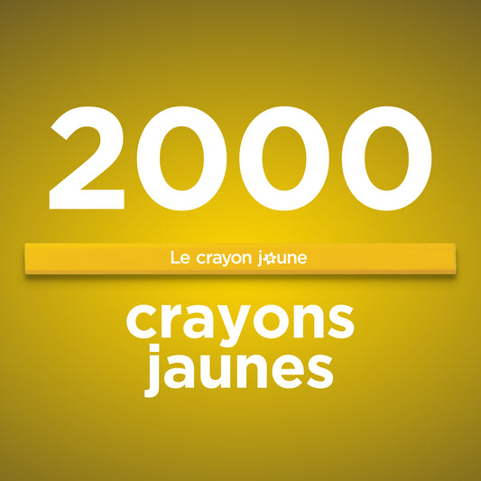 2000 crayons jaunes Construction. 1,98$/unité