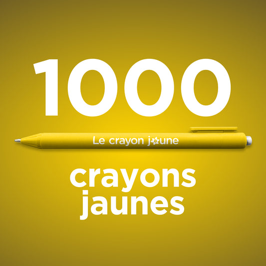 1000 crayons jaunes. 1,92$/unité