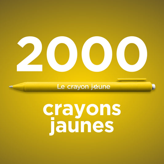 2000 crayons jaunes 1,87$/unité