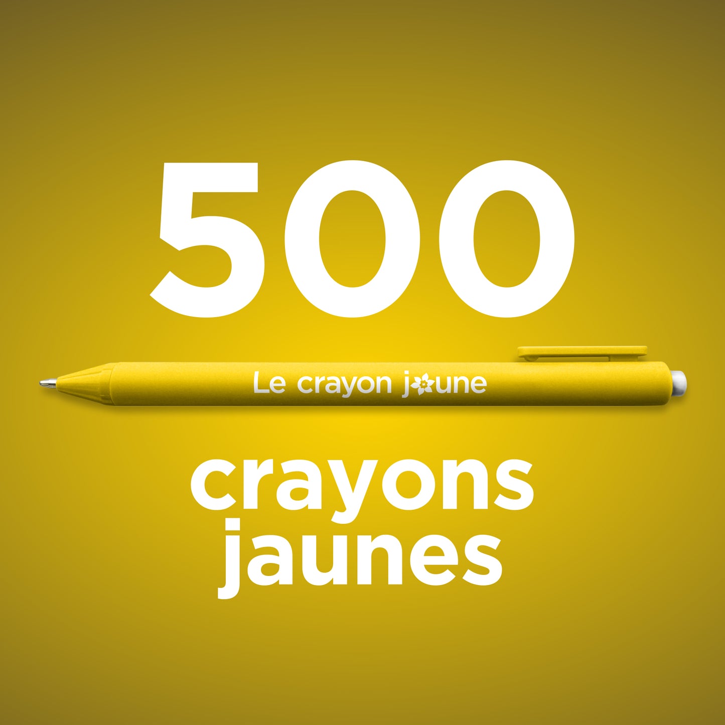 500 crayons jaunes.  1,94$/unité
