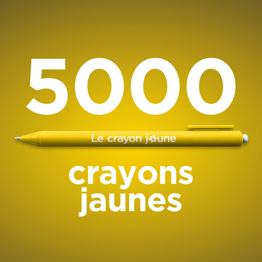 5000 crayons jaunes. 1,83$/unité